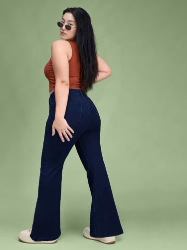 Image of Miss Chase A+ Women's Wide-Leg High Rise Regular-Length Stretchable Denim Jeans