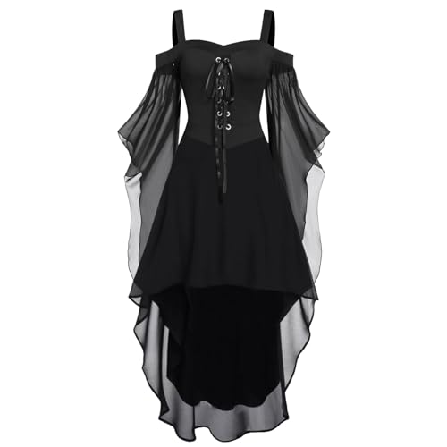 Renaissance Dress Women Steampunk Gothic Off Shoulder Halloween Costume - image 1