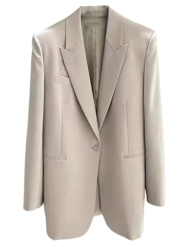 Manteau de costume à un bouton cintrant et revers pointus ajustés pour femme