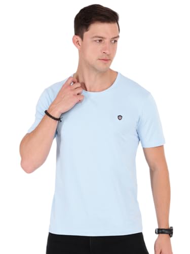 Image of Macroman M-Series Smartz Basics Half Sleeve Round Neck Stretch T-Shirt for Men, Cotton Blend (Pack of 1)