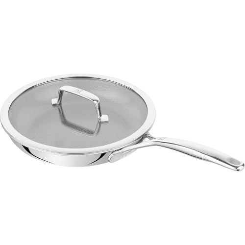Image of ZWILLING Peak 10-inch Stainless Steel Ceramic Nonstick Dual Performance Fry Pan with Lid, Compatible with All Stovetops, Including Induction, Dishwasher Safe
