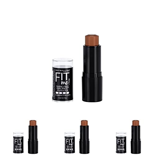 Maybelline New York Fit Me Shine-Free + Balance Stick Foundation, Coconut, 0.32 oz. (Pack of 4)