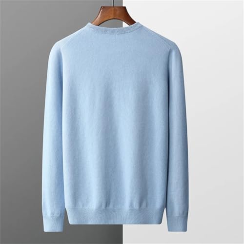 Men's Crewneck Wool Sweater Classic Seamless Thin Long Sleeve Warmth Knit Pullover Sweater2