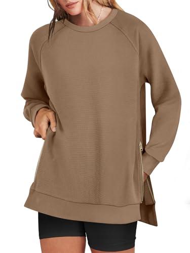 ANRABESS Women's Oversized Sweatshirts Crewneck Long Sleeve Tunic Pullover Shirts
