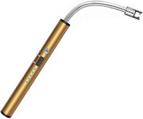 Candle Lighter, Long Flexible Reusable Arc Lighter USB Rechargeable Windproof Flameless Lighter for Multipurpose Like Candle, Grill, Barbaque,Campefire, Birthday Party, Hiking(Olive Gray)