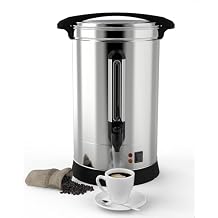 120 Cup Commercial Coffee Urn, 18l/4.8Gal Large Capacity Stainless Steel Hot Beverage Dispenser, Fast Brew/Rapid Extraction, Coffee Dispenser Hot Water Urn for Business, Catering, Party