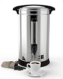 PeacefulHues Commercial 100 Cup Coffee Urn 14L Large Capacity Stainless Steel Coffee Maker with 304 Stainless Steel Barrel, Adjustable Temperature, Food-Grade 304 Hot Coffee/Hot Water Dispenser