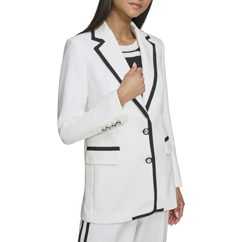 KARL LAGERFELD Women's Piping Detail Blazer2