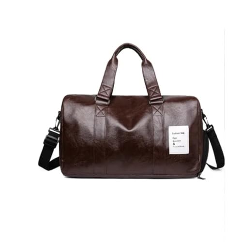 Bolsa de Mão Transversal de Viagem Bordo Academia em Couro Ecológico com Alça Removível (Café)