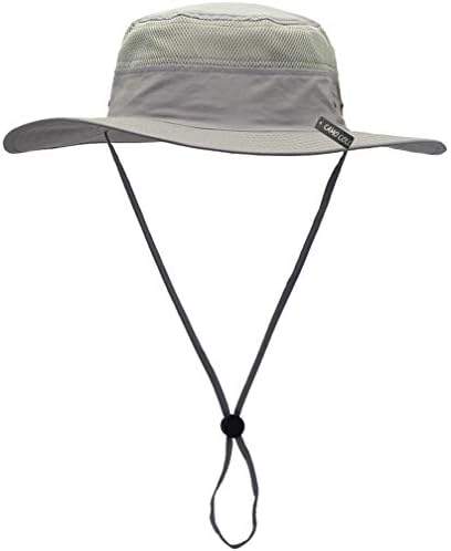 CAMO COLL Outdoor Sun Cap Camouflage Bucket Mesh Boonie Hat (Light Grey, One Size)