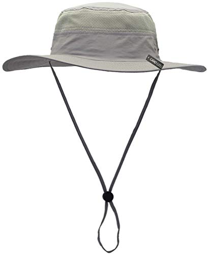 Camo Coll Outdoor Sun Cap Camouflage Bucket Mesh Boonie Hat (Light Grey, One Size) #TOP13