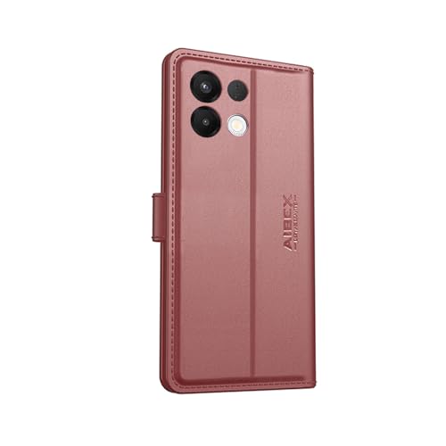 Image of AIBEX Compatible for Oppo K13 5G Flip Cover Leather Finish with Magnatic Closure | Inside TPU with Card Pockets | Wallet Stand | Complete Protection Flip Case -Brown