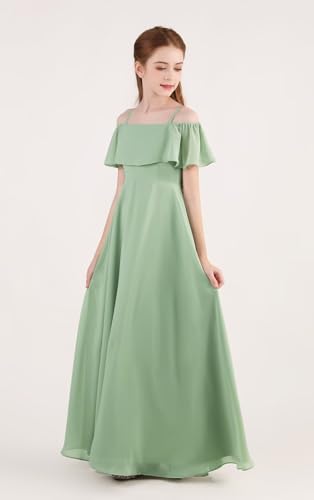 Off Shoulder Junior Bridesmaid Chiffon Dress Flower Girl Dresses for Wedding Birthday4