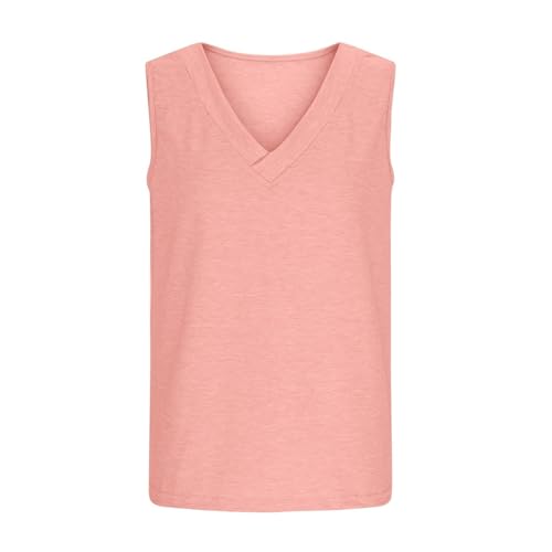 Girls V Neck Tank Tops Cotton Sleeveless T-Shirt Elegant Tunic Blouse Oversized Tees Solid Athletic T-Shirt Trendy Tops4