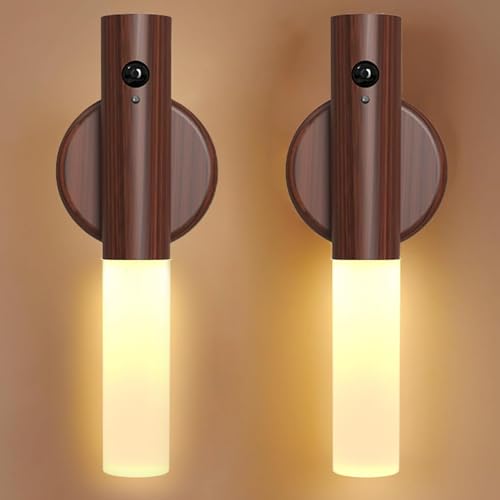 HUIKUANGEU Lámpara de Pared Led,2 Piezas Aplique Pared Interior Led,con Sensor de Movimiento,para Dormitorio,Salón,Escalera
