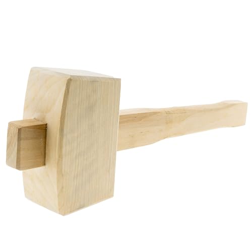 der kleine Handwerker Holzhammer mit 115 mm Schlagfläsche abgewinkelt - Klopfholz aus Hartholz - Schreinerklüpfel zur Holzbearbeitung - Zur Verwendung mit Beiteln/Meißeln - Schreinerwerkzeug