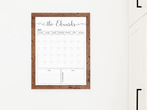 Circle And Square Decor Customized Dry Erase Whiteboard Framed Calendar, Wet Erase Or Dry Erase, 18X24 Or 24X36 Wall Calendar thumb #1