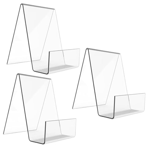 iplusmile 3 pièces Présentoir Acrylique Multifonction pour Bureau Support de Rangement Transparent pour Cartes Porte-cartes Léger et Portable Organiseur pour Maison et Bureau