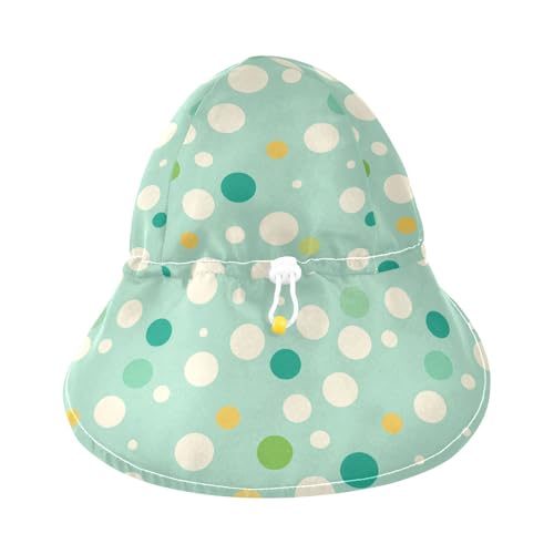Modern White Rounds Dots Teal Infant Sunhat Boy Hat Girls UPF 50+ Protection Wide Brim Travel Essentials3