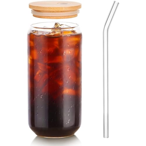 Image of Coca-Cola Tumbler Beer Can Shaped Cup 500ml - Aesthetic Iced Coffee Drinkware with Bamboo Lid & Straw - Cold Brew, Tea, Soda, Cocktails - Stylish Reusable Cup for Any Occasion