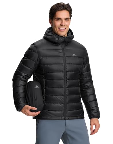 Pioneer Camp Down Jacket Men Primaloft Lightweight Packable Puffer Jacket with Hood Insulated Warm Winter Puffy Coat