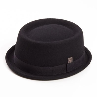 Corona Cappello: 9 cm DASMARCA Jack Carbonio Feltro delle Lane Inverno Porkpie Hat - S