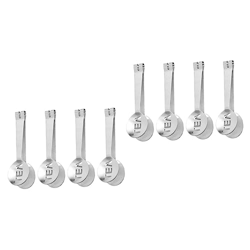 WEKADRIN 8piezas Clip De Té y Hielo De Inoxidable Sujetadores De Bolsitas De Té Multiusos Diseño Ergonómico Bordes Afilados