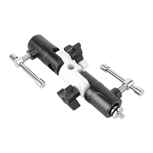 BRIGHTFUFU Adjustable U-Shape Flashlight Bracket 3-Section Aluminum Alloy Lamp Holder Sturdy Photographing Accessory