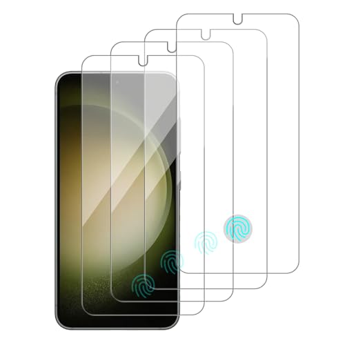 iCsapr 4 Pack Glass Screen Protector Compatible for Samsung Galaxy S23 / SM-S911u [9H Hardness]-HD Screen Tempered Glass Scratch Resistant Easy Install [Case Friendly]