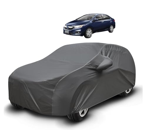 Image of Auto Hub Waterproof Car Cover Compatible with City (Model : 2018-Till Date) with Mirror Pockets, Soft Cotton Lining, City Car Cover Waterproof, Grey