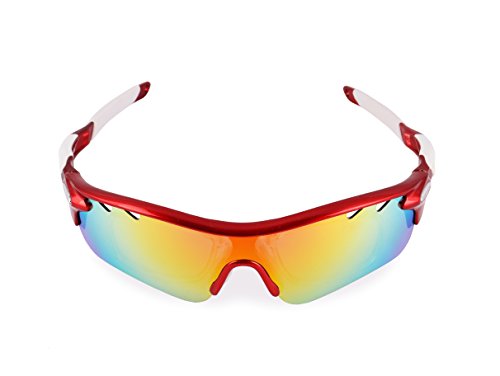 Brown Labrador Lunettes Cyclisme polarisées avec 5 verres interchangeables UV 400. Lunettes sportives, Running Trail Running, vélo VTT, pour homme et femme - Image 4