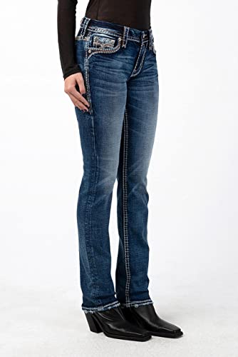 Rock Revival - Womens Jonet J205 Straight Jeans, Size: 25, Color: Denim #TOP2