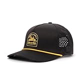 BRIMZ Outdoor Performance Hat - Breathable Sweat Resistant Rope Fitness Hats - for Golf, Running, Workouts, Fishing, Fitness - Moisture-Wicking 5-Panel Baseball Cap Snapback (Black - Live to Ride)
