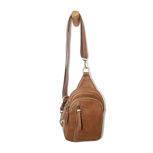 Image of Joy Susan Skyler Sling Bag: Vegan Leather, Zippered Closure, Brass Plated Hardware