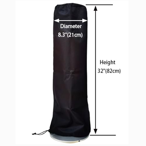 Tower Fan Dust Cover,8"D x 8"W x 32"H Household Fan Waterproof Dustproof Jacket for Electric 30-32" Stand Fans, Outdoor Indoor Standing Tower Fan Storage Cover - Black - Image 2