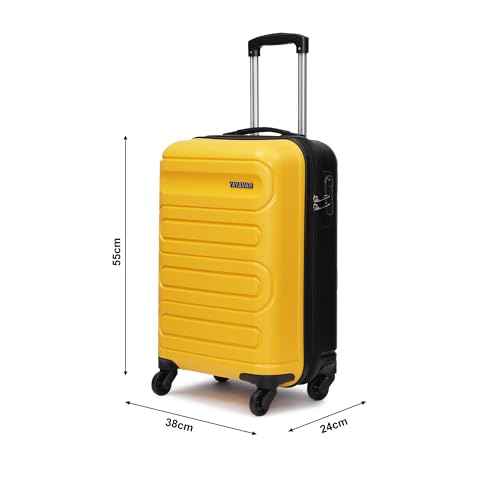 Image of Yayavar Tokyo Textured ABS Hard-Sided Suitcase Bag | Dual Color Trolley with 4 Spinner Wheels, Number Lock, Water Resistant | Luggage Bag for Travel