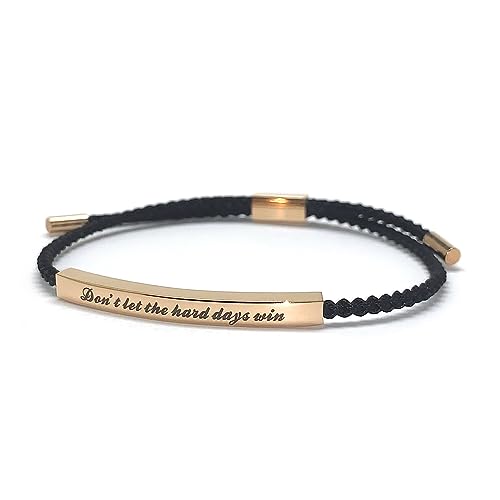 SOLICIEL 14K Gold Plated Stainless Steel Adjustable Inspirational Bracelet Encouragement Gifts for Best Friend