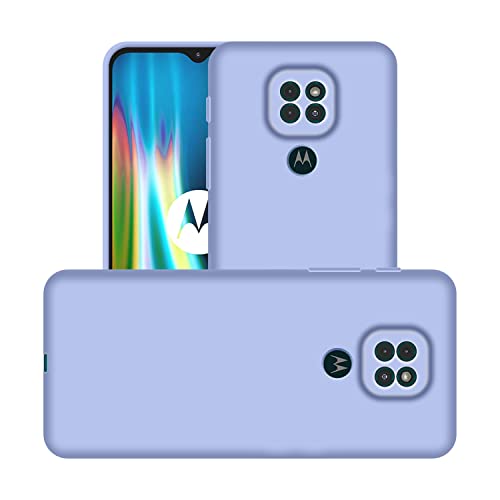Image of Case Creation Liquid TPU Silicone Cover for Motorola Moto G9 Soft Case,Anti-Dirty Slim Case Frosted Matte Cute Candy TPU Raised Bezel (Splash of Color) Back Case Cover for Moto G9 -Light Purple