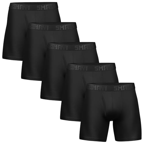 5Mayi Sport Boxershorts Herren Unterhosen Männer Polyester 5er Pack L,A: 5er Pack Schwarz
