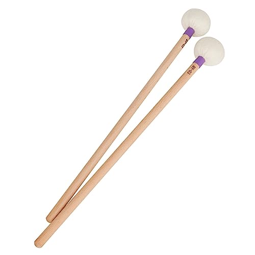2 baquetas con cabezas de fieltro y mango de madera morado miniatura 7