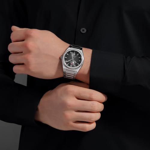 Image of SWISS MILITARY HANOWA Avalanche Grey Round Dial Swiss Made Automatic Watch for Men | SMWGL0006903