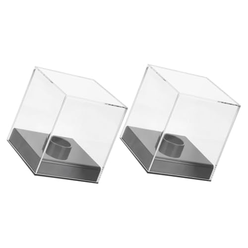 Kisangel 2Piezas Caja De Almacenamiento De Transparente De Vitrina para Exhibir De Béisbol para Artículos Pequeños y Joyas Elegante y Moderno