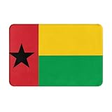 BLWSLC Bedruckte Fußmatte mit Flagge von Guinea-Bissau, geeignet für den Innen- & Außenbereich, Heimdekoration, Veranden & Badezimmer, 40,6 x 61 cm