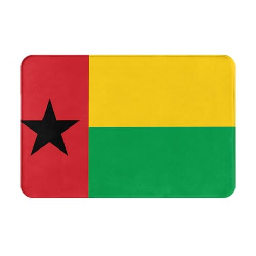 BLWSLC Bedruckte Fußmatte mit Flagge von Guinea-Bissau, geeignet für den Innen- & Außenbereich, Heimdekoration, Veranden & Badezimmer, 40,6 x 61 cm
