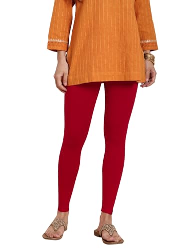 Image of TWIN BIRDS Super Stretchable Cotton Elasthane Fabric Ankle Length Leggings for Women