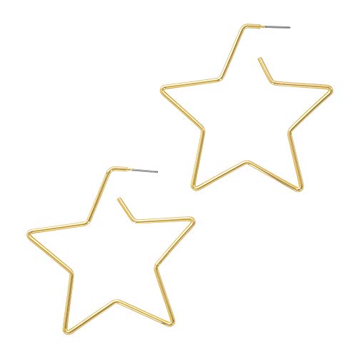 And Lovely 14K Gold Dipped Star Earrings - Hypoallergenic Lightweight Fun Statement Drop Dangle Earrings