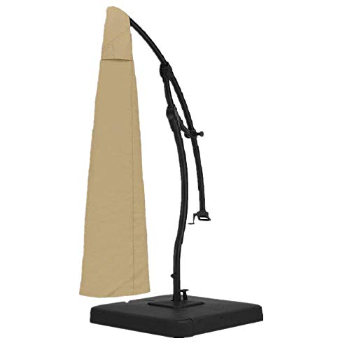 boyspringg Patio Offset Hanging Umbrella Cover Waterproof Market Parasol Cover Durable 600D Cover for Offset Patio Umbrella Large (Beige)