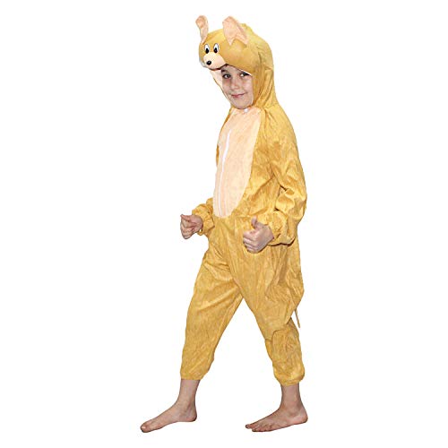 Image of Kaku Fancy Dresses Polyester Mouse Cartoon Costume -Brown, 5-6 Years, For Boys & Girls