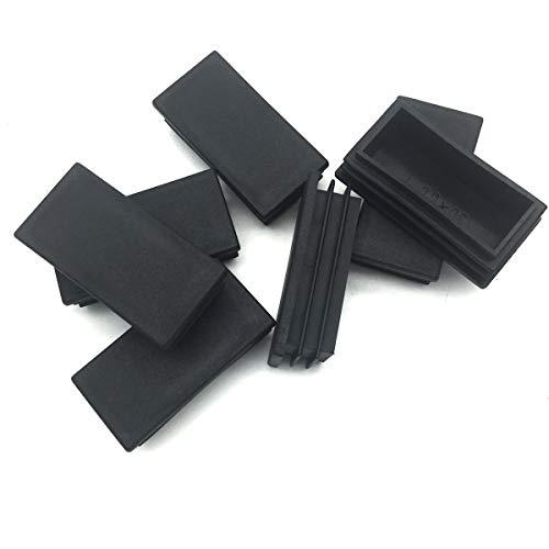 COMOK Rectangle Blanking End Cap Tube Cover Insert 60mm x 30mm Rectangle Tube Inserts Threaded End Blanking Caps Protector 8PCS