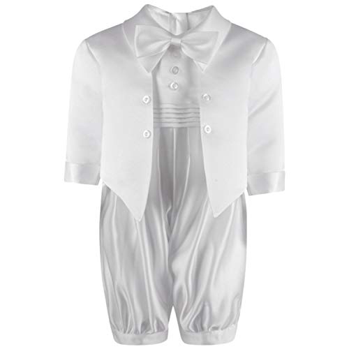 Vivaki Bebé Niños 2 piezas traje 0M-18M página bautizo boda mameluco Paisley chaleco, Blanco/ Traje de 2 piezas / Cr03, 9 mes Cover
